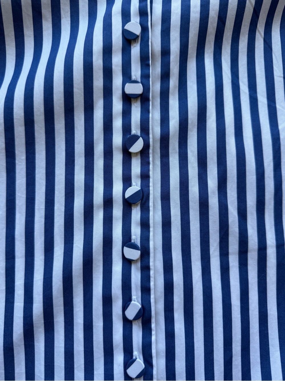NWT Madewell Navy and White Striped Poplin Button-Front Blouse Preppy Old Money - Picture 12 of 12